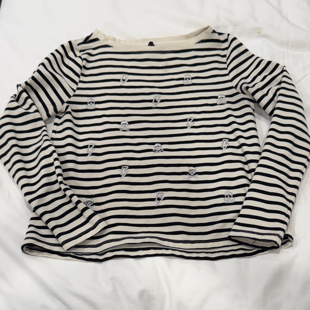 Betsey Johnson Black and White Striped Top